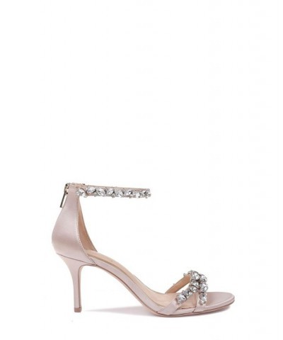 Caroline Embellished Ankle-Strap Evening Sandals Tan/Beige $47.96 Shoes