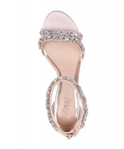 Caroline Embellished Ankle-Strap Evening Sandals Tan/Beige $47.96 Shoes