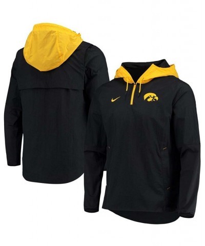 Men's Black, Gold Iowa Hawkeyes Player Quarter-Zip Jacket $55.00 Jackets