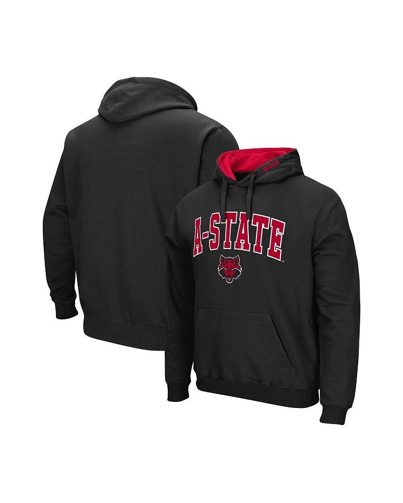 Men's Black Arkansas State Red Wolves Arch and Logo Pullover Hoodie $24.07 Sweatshirt