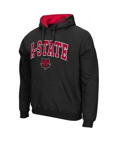 Men's Black Arkansas State Red Wolves Arch and Logo Pullover Hoodie $24.07 Sweatshirt