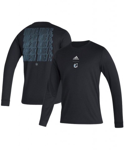 Men's Black Minnesota United FC Club Long Sleeve T-shirt $27.99 T-Shirts