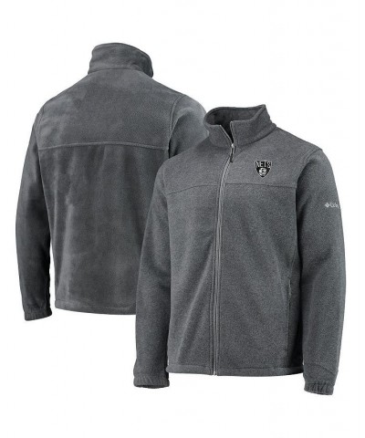 Men's Brooklyn Nets Heathered Charcoal Flanker Full-Zip Jacket $46.55 Jackets