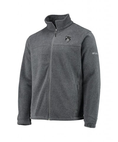 Men's Brooklyn Nets Heathered Charcoal Flanker Full-Zip Jacket $46.55 Jackets