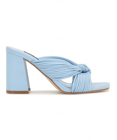 Women's Galinda Square Toe Strappy Dress Sandals Blue $46.53 Shoes