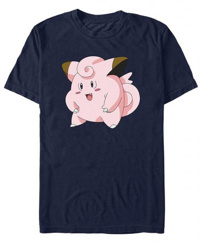 Men's Clefairy Profile Short Sleeve T-shirt Blue $20.99 T-Shirts