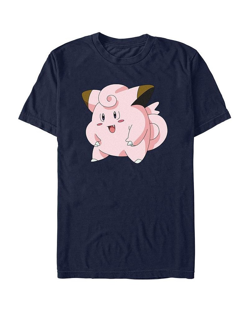 Men's Clefairy Profile Short Sleeve T-shirt Blue $20.99 T-Shirts