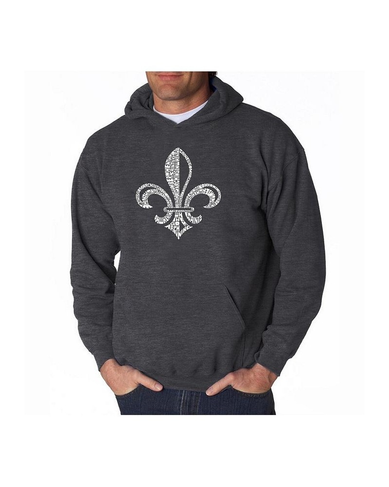 Men's Word Art Hoodie - When the Saints Go Marching in Gray $28.80 Sweatshirt