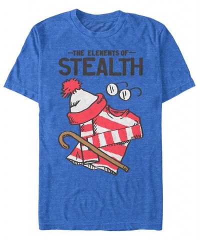 Where's Waldo? Men's Elements Of Stealth Short Sleeve T-Shirt Blue $19.59 T-Shirts