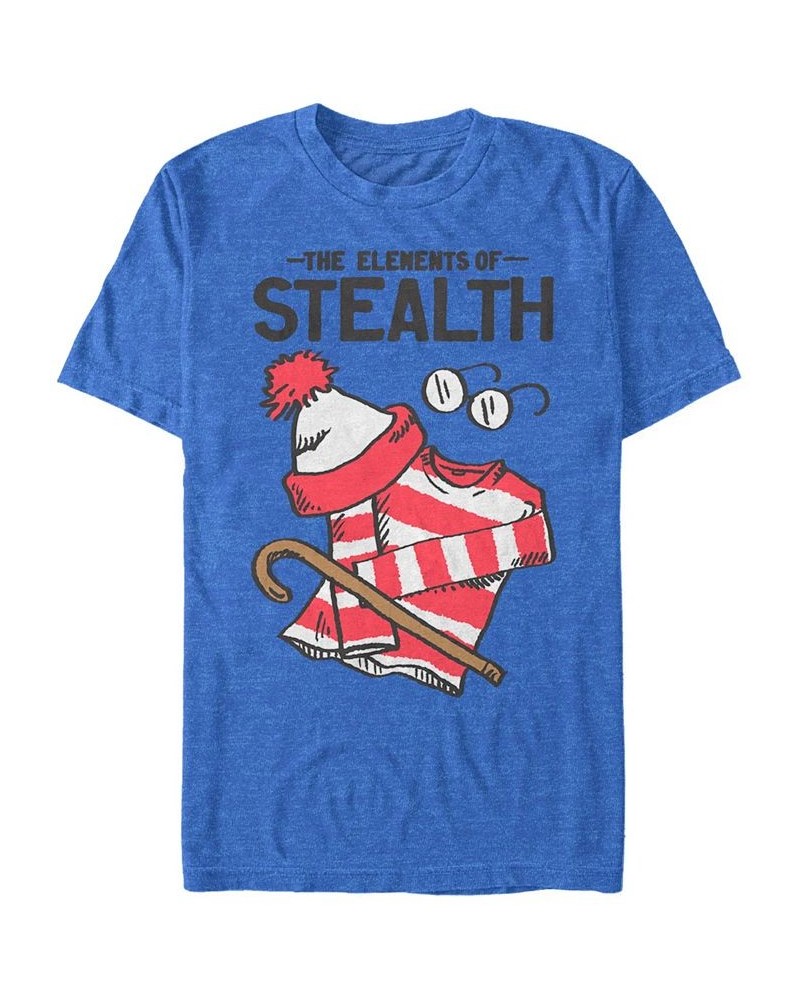 Where's Waldo? Men's Elements Of Stealth Short Sleeve T-Shirt Blue $19.59 T-Shirts