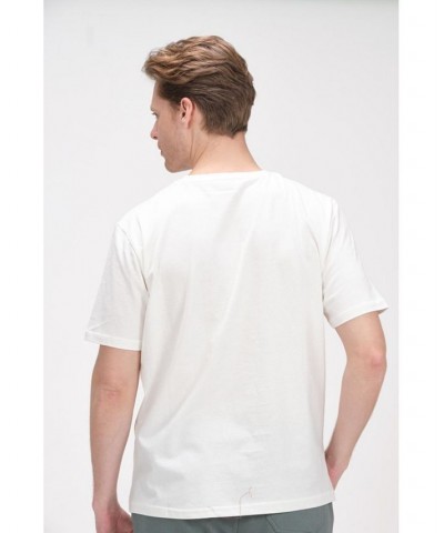 Men's Modern Print Fitted Palms T-shirt Tan/Beige $36.40 T-Shirts