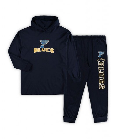 Men's Navy St. Louis Blues Big and Tall Pullover Hoodie and Joggers Sleep Set $42.75 Pajama