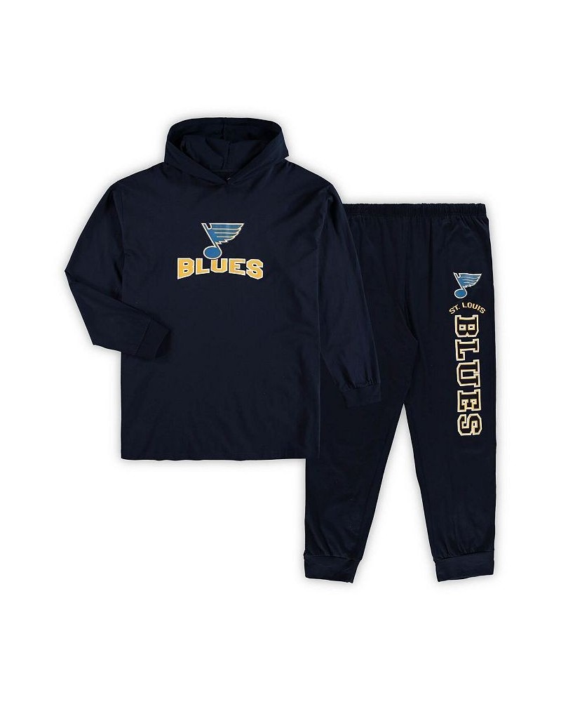 Men's Navy St. Louis Blues Big and Tall Pullover Hoodie and Joggers Sleep Set $42.75 Pajama