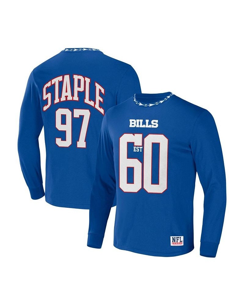 Men's NFL X Staple Royal Buffalo Bills Core Long Sleeve Jersey Style T-shirt $24.43 T-Shirts