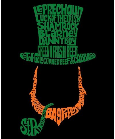 Men's Leprechaun Word Art Long Sleeve T-shirt Black $16.40 T-Shirts