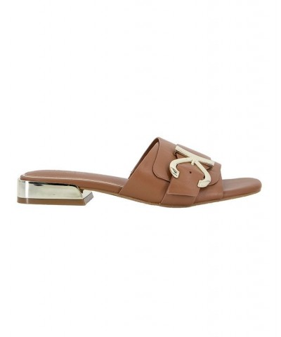 Women's Irene Flat Sandals Brown $39.99 Shoes