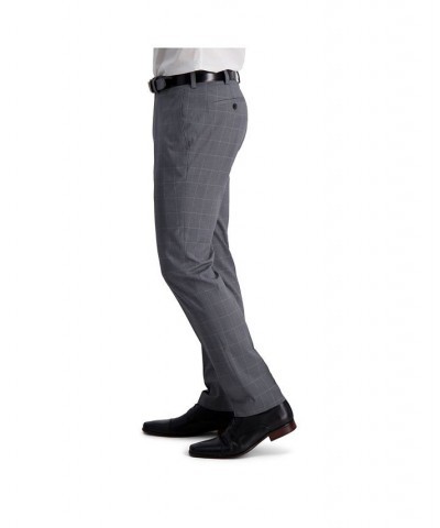 Stretch Windowpane Slim Fit Flat Front Suit Separate Pant Gray $46.00 Pants