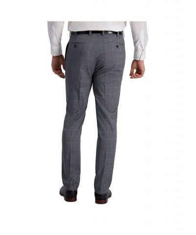 Stretch Windowpane Slim Fit Flat Front Suit Separate Pant Gray $46.00 Pants