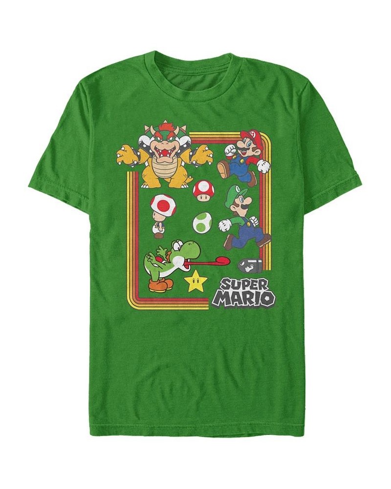 Nintendo Men's Super Mario Retro Group Playing Short Sleeve T-Shirt Green $18.54 T-Shirts