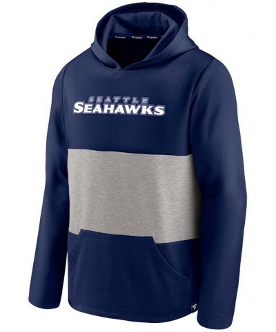 Men's College Navy Seattle Seahawks Linear Logo Pullover Hoodie $27.28 Sweatshirt