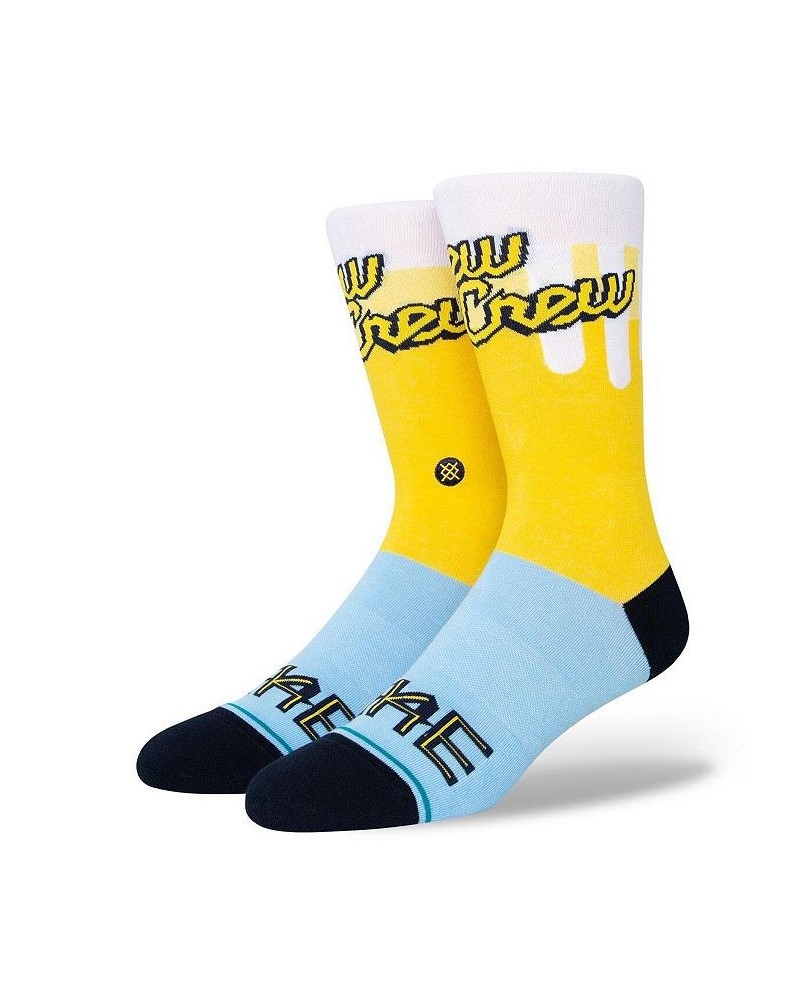 Men's White Milwaukee Brewers 2022 City Connect Crew Socks $16.49 Socks