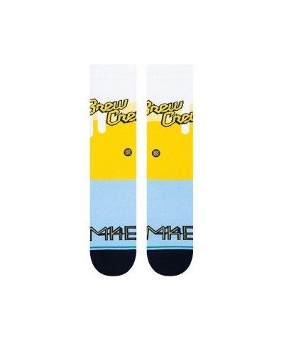 Men's White Milwaukee Brewers 2022 City Connect Crew Socks $16.49 Socks