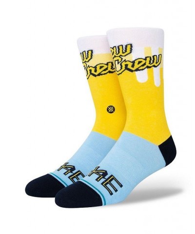 Men's White Milwaukee Brewers 2022 City Connect Crew Socks $16.49 Socks