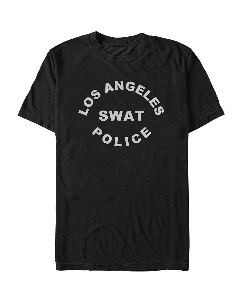 Men's LAPD Swat Arched Divisional Short Sleeve T-shirt Black $17.84 T-Shirts