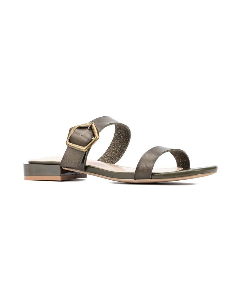 Helga Women's Big Buckle Sandal Green $23.38 Shoes