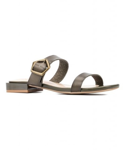 Helga Women's Big Buckle Sandal Green $23.38 Shoes