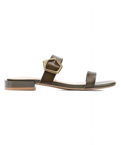 Helga Women's Big Buckle Sandal Green $23.38 Shoes