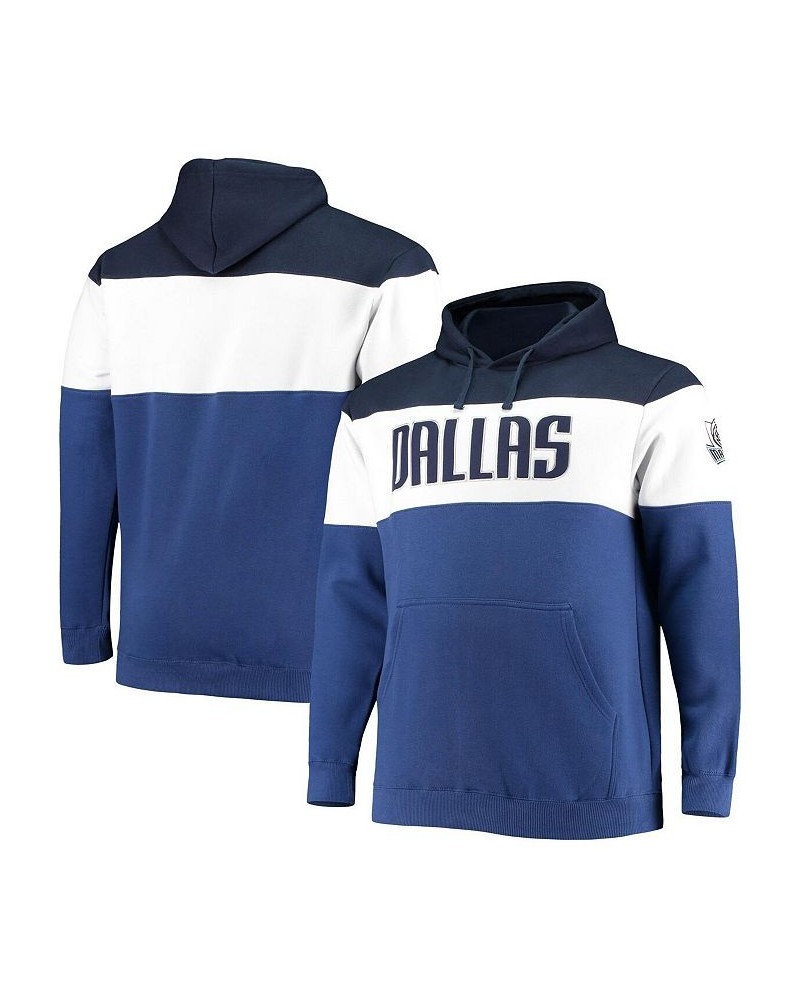 Men's Navy, Blue Dallas Mavericks Big and Tall Colorblock Wordmark Pullover Hoodie $21.93 Sweatshirt