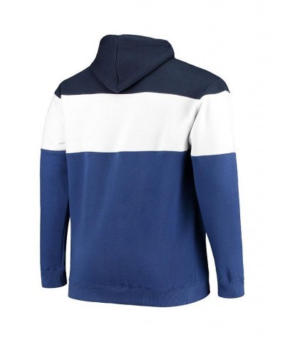 Men's Navy, Blue Dallas Mavericks Big and Tall Colorblock Wordmark Pullover Hoodie $21.93 Sweatshirt