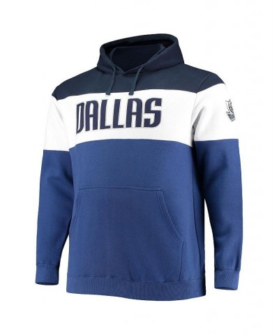 Men's Navy, Blue Dallas Mavericks Big and Tall Colorblock Wordmark Pullover Hoodie $21.93 Sweatshirt