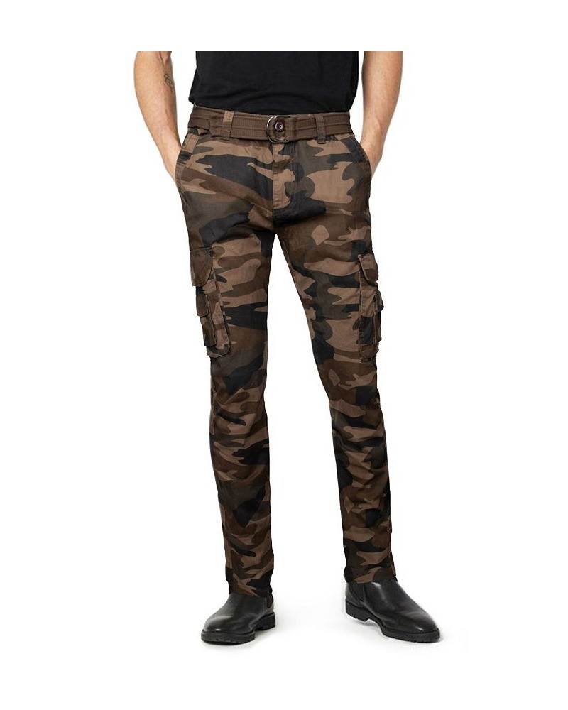 Men's Belted Cargo Pants Brown Camo $41.34 Pants