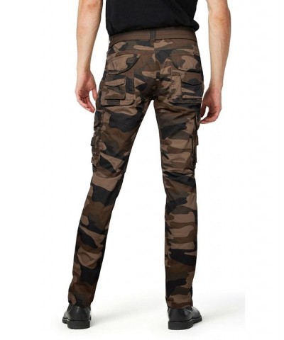 Men's Belted Cargo Pants Brown Camo $41.34 Pants