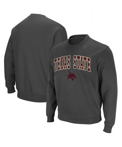 Men's Charcoal Texas State Bobcats Arch and Logo Crew Neck Sweatshirt $22.56 Sweatshirt