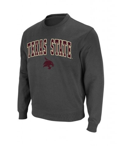 Men's Charcoal Texas State Bobcats Arch and Logo Crew Neck Sweatshirt $22.56 Sweatshirt