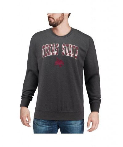 Men's Charcoal Texas State Bobcats Arch and Logo Crew Neck Sweatshirt $22.56 Sweatshirt