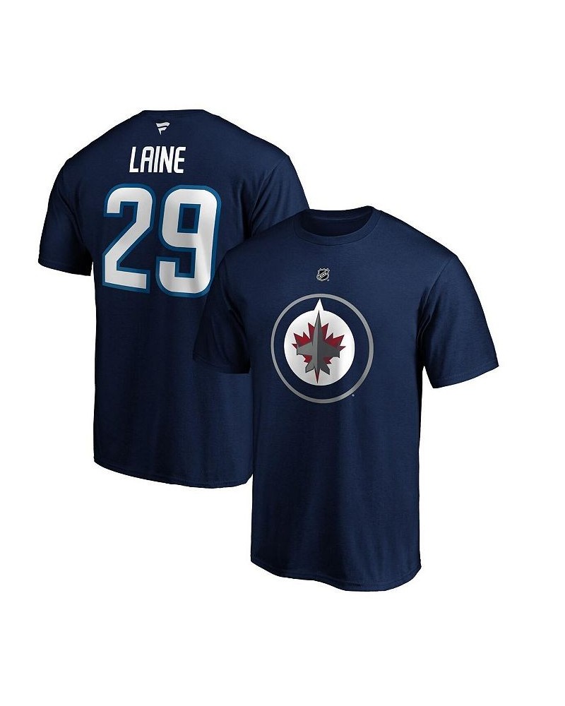 Men's Branded Patrik Laine Navy Winnipeg Jets Team Authentic Stack Name and Number T-shirt $15.54 T-Shirts