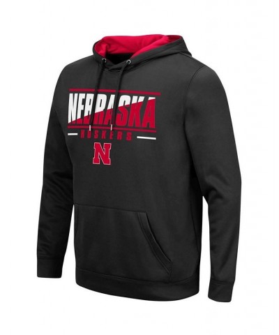 Men's Black Nebraska Huskers Slash Stack 2.0 Pullover Hoodie $33.79 Sweatshirt