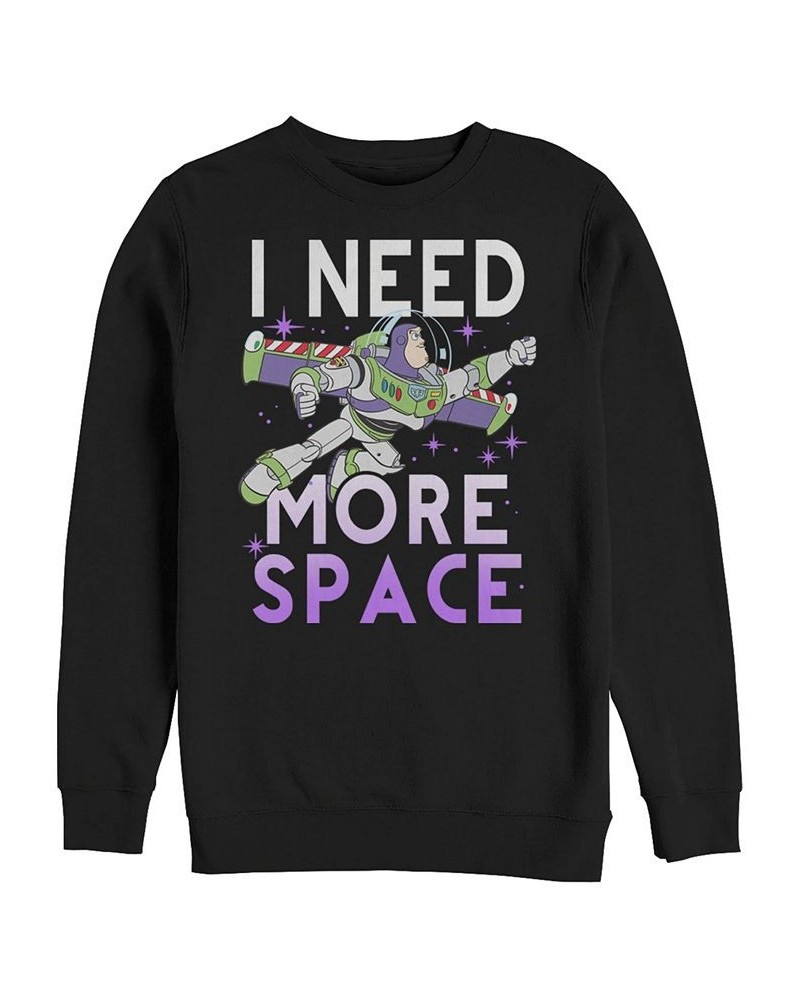 Disney Pixar Men's Toy Story Buzz Lightyear I Need More Space, Crewneck Fleece Black $30.79 Sweatshirt