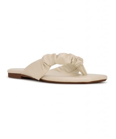 Women's Daxx Flat Thong Sandals Tan/Beige $31.86 Shoes