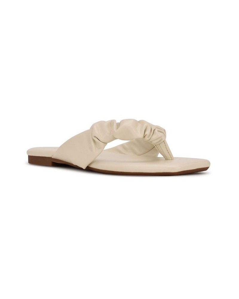 Women's Daxx Flat Thong Sandals Tan/Beige $31.86 Shoes