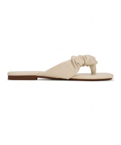 Women's Daxx Flat Thong Sandals Tan/Beige $31.86 Shoes