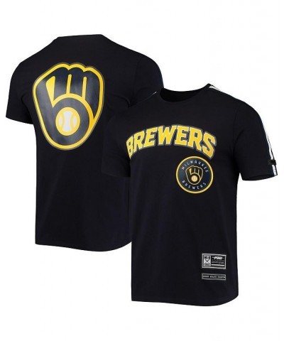 Men's Navy Milwaukee Brewers Taping T-shirt $33.00 T-Shirts