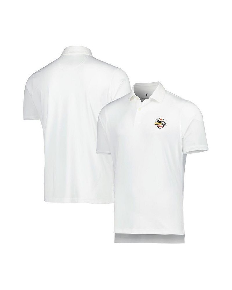 Men's White Kentucky Derby 149 Solid Jersey Polo Shirt $48.00 Polo Shirts