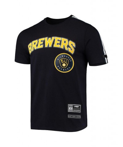 Men's Navy Milwaukee Brewers Taping T-shirt $33.00 T-Shirts