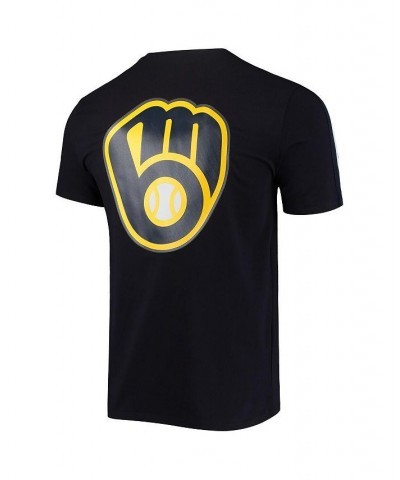 Men's Navy Milwaukee Brewers Taping T-shirt $33.00 T-Shirts