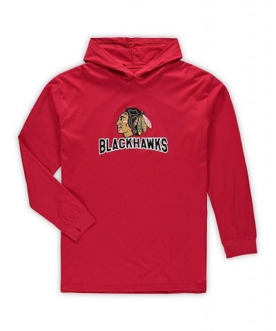 Men's Red Chicago Blackhawks Big and Tall Pullover Hoodie and Joggers Sleep Set $48.44 Pajama